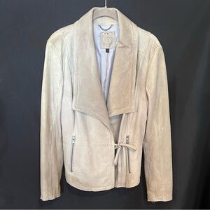 Banana Republic Tie-Waist Leather Moto Jacket Discontinued